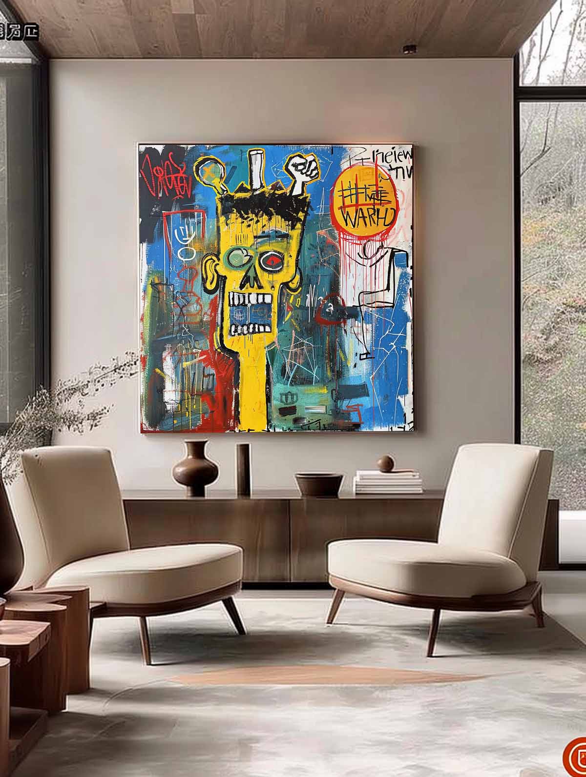 Vibrant Abstract Oil Painting Inspired by Urban Graffiti Art