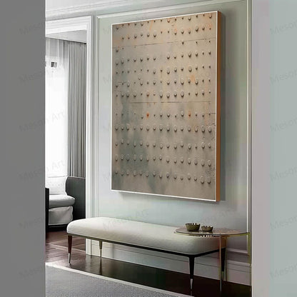 Modern Wabi-Sabi Wall Art with Textured Dots for Contemporary Home Decor