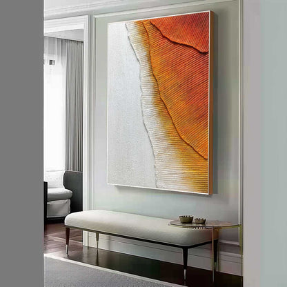 Textured Abstract Oil Painting in Warm Earth Tones for Modern Home Decor