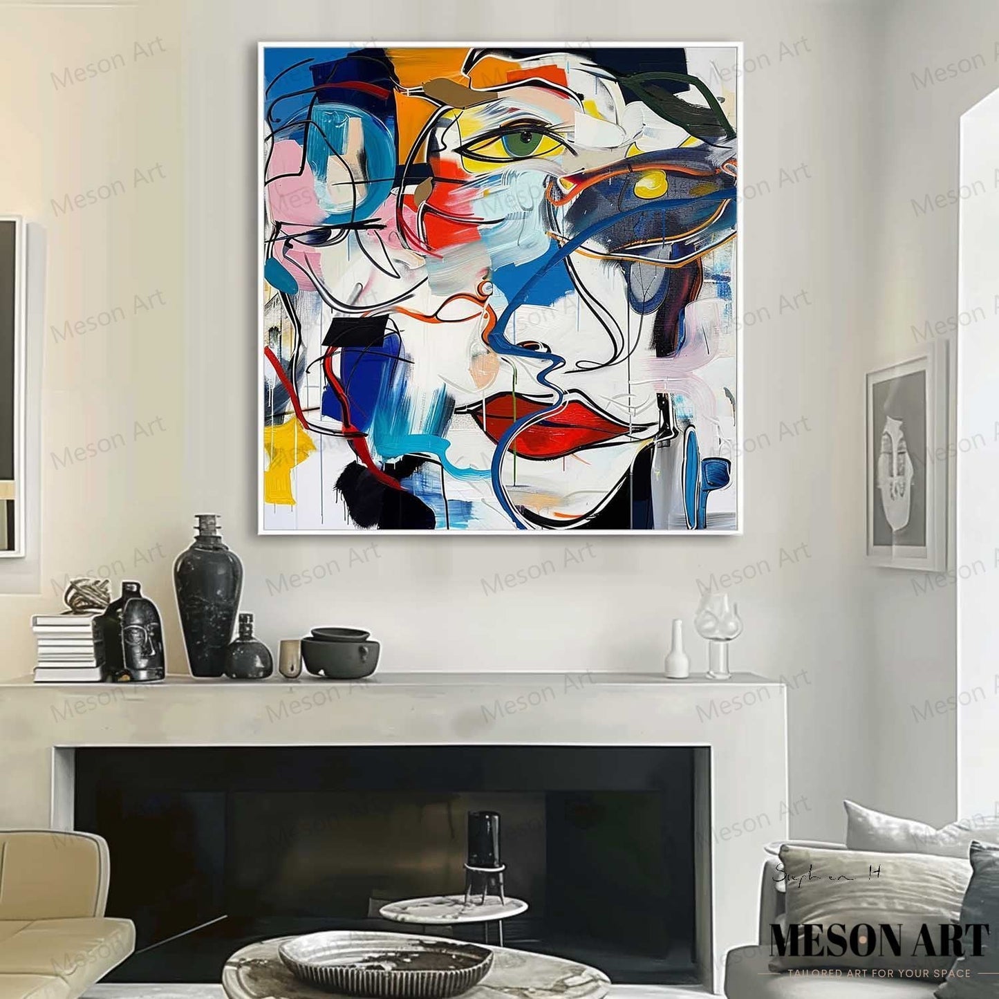 Vibrant Abstract Expressionist Oil Painting for Modern Decor