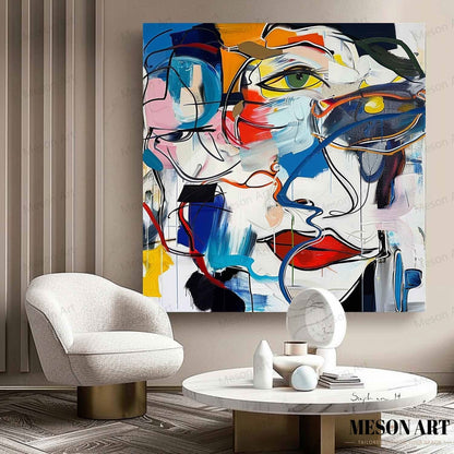 Vibrant Abstract Expressionist Oil Painting for Modern Decor