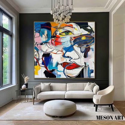 Vibrant Abstract Expressionist Oil Painting for Modern Decor