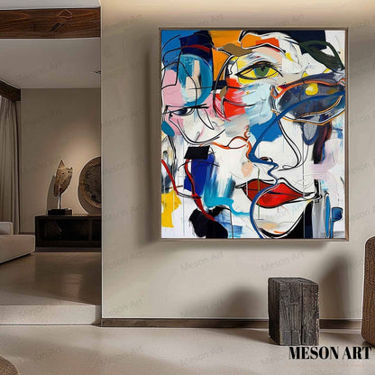 Vibrant Abstract Expressionist Oil Painting for Modern Decor