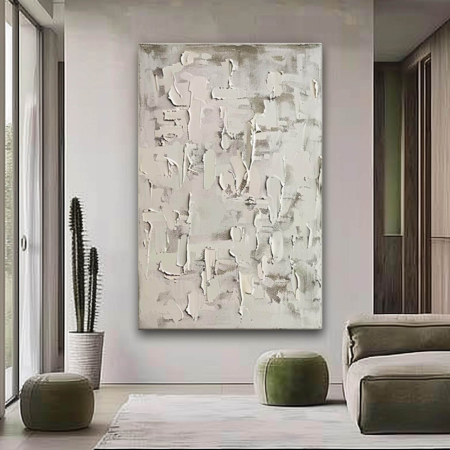 Abstract Modern Wabi-Sabi Oil Painting for Minimalist Home Decor