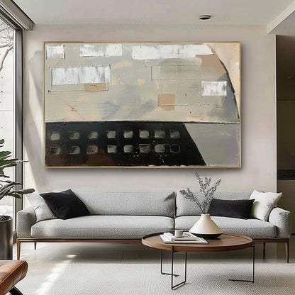Minimalist Wabi-Sabi Oil Painting for Modern Home Decor