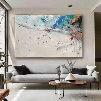 Abstract Landscape Oil Painting with Vibrant Colors and Textured Brushstrokes