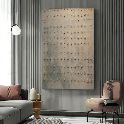 Modern Wabi-Sabi Wall Art with Textured Dots for Contemporary Home Decor