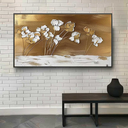 Elegant Floral Texture Oil Painting for Contemporary Home Decor