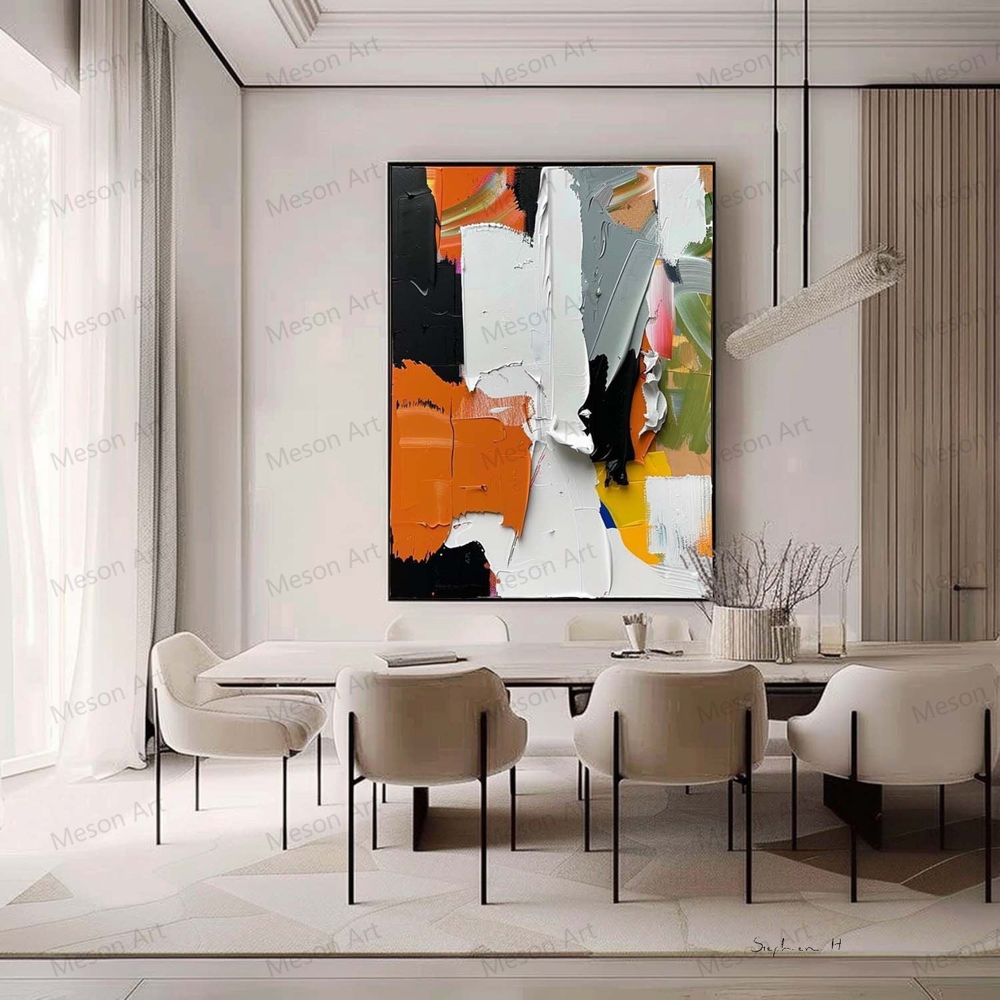 Vibrant Abstract Oil Painting for Modern Home Decor and Art Lovers