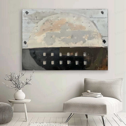 Abstract Wabi-Sabi Oil Painting for Modern Home Decor