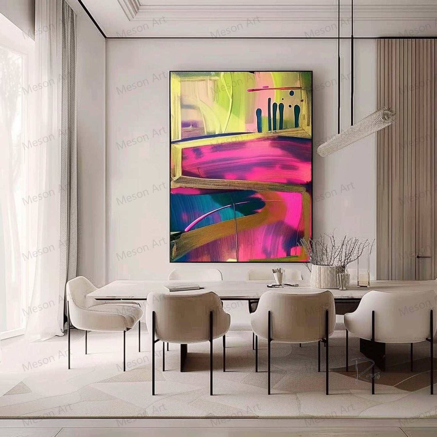 Vibrant Abstract Oil Painting for Modern Home Décor and Art Lovers