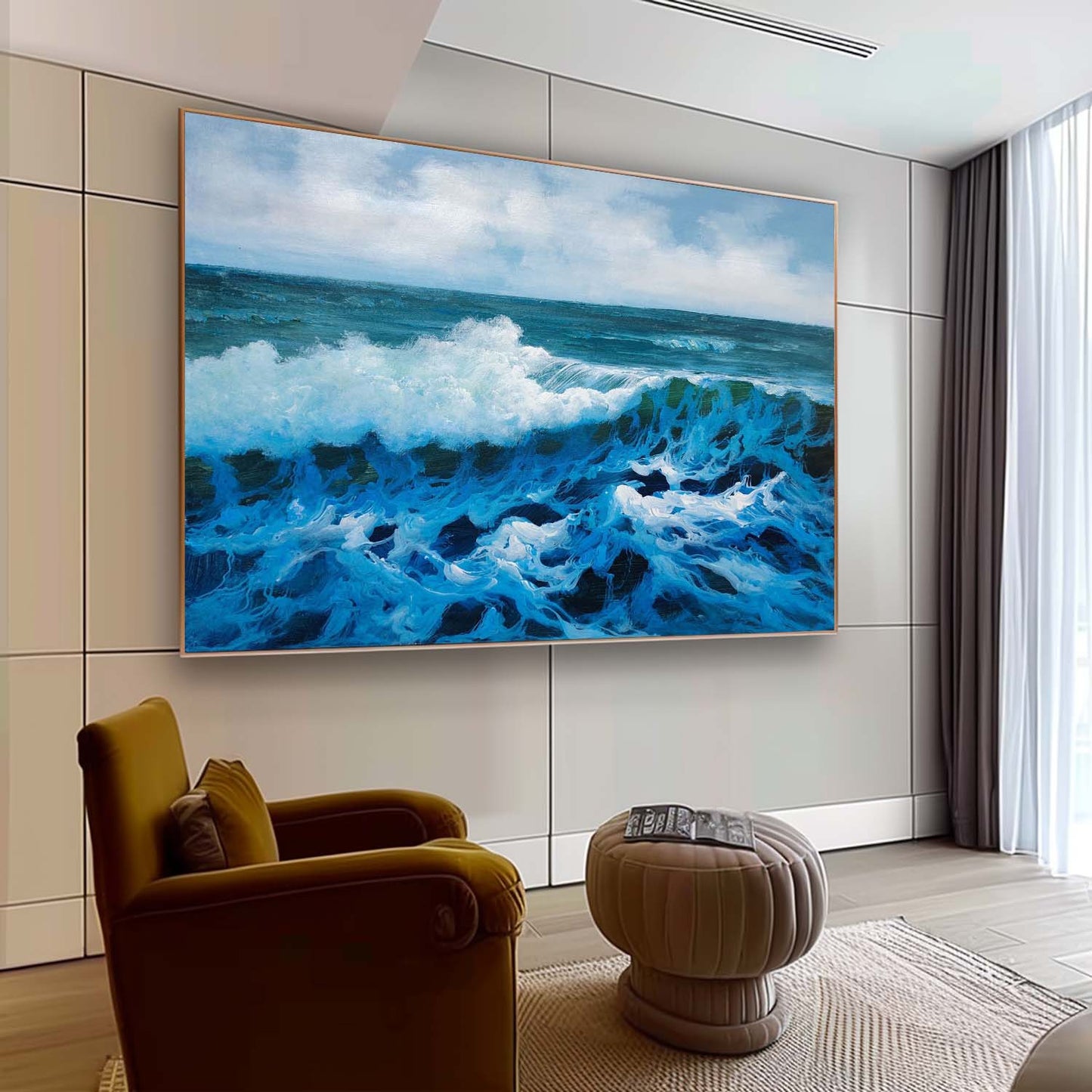 Stunning Hyperrealistic Ocean Waves Oil Painting for Art Lovers