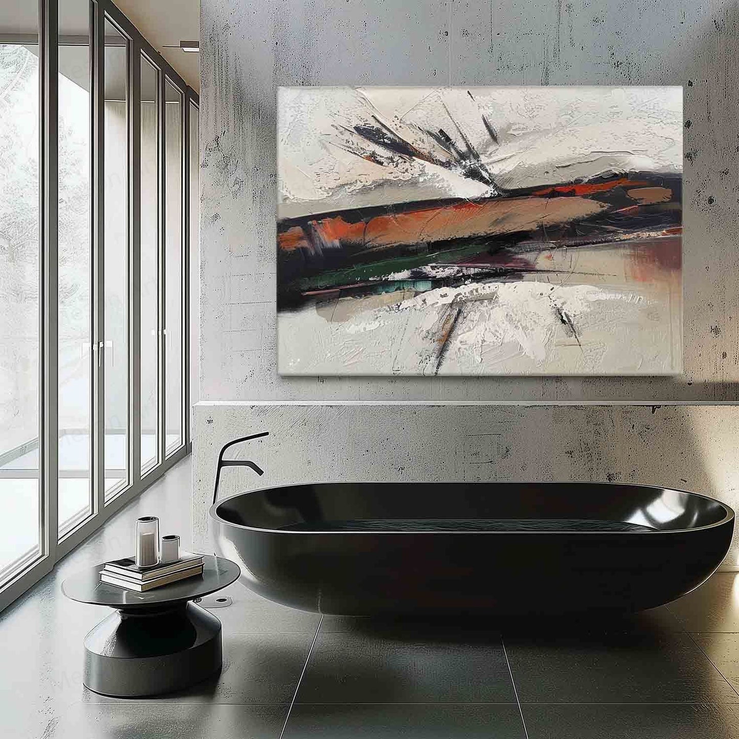 Abstract Wabi-Sabi Oil Painting for Modern Home Decor and Art Lovers