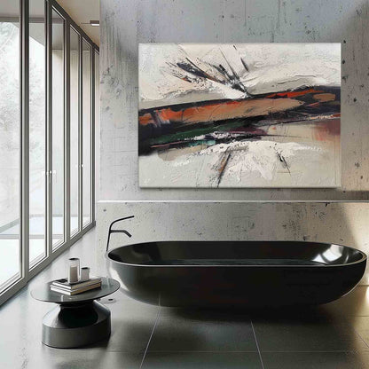 Abstract Wabi-Sabi Oil Painting for Modern Home Decor and Art Lovers