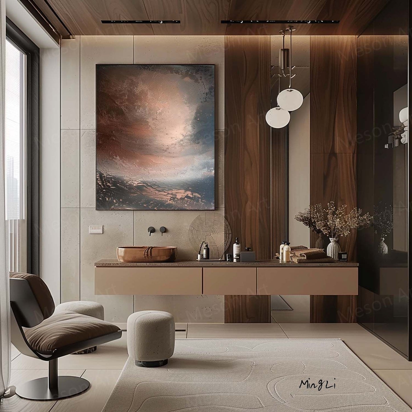 Abstract Wabi-Sabi Oil Painting for Modern Wall Decor