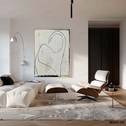 Abstract Minimalist Oil Painting for Modern Home Decor and Contemporary Art Lovers