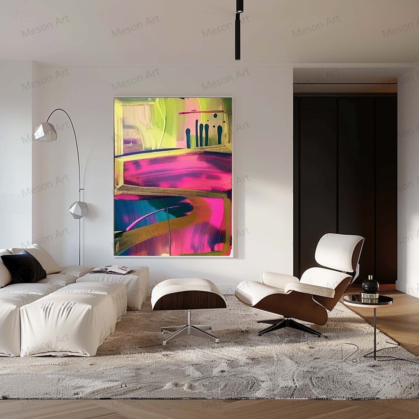 Vibrant Abstract Oil Painting for Modern Home Décor and Art Lovers