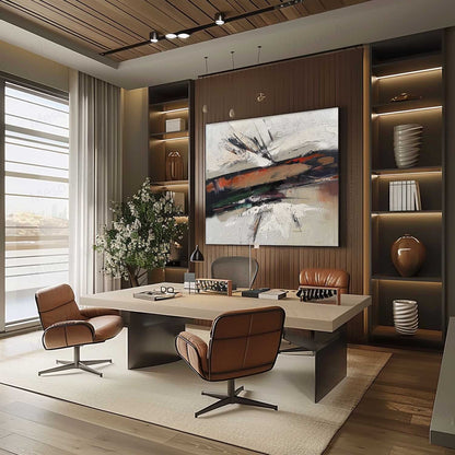 Abstract Wabi-Sabi Oil Painting for Modern Home Decor and Art Lovers