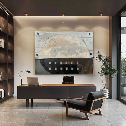 Abstract Wabi-Sabi Oil Painting for Modern Home Decor