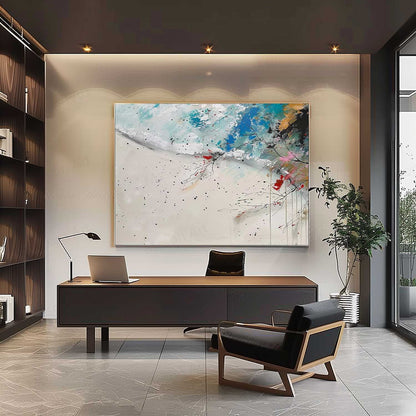 Abstract Landscape Oil Painting with Vibrant Colors and Textured Brushstrokes