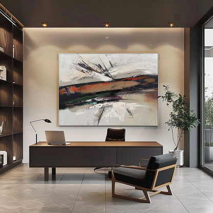 Abstract Wabi-Sabi Oil Painting for Modern Home Decor and Art Lovers