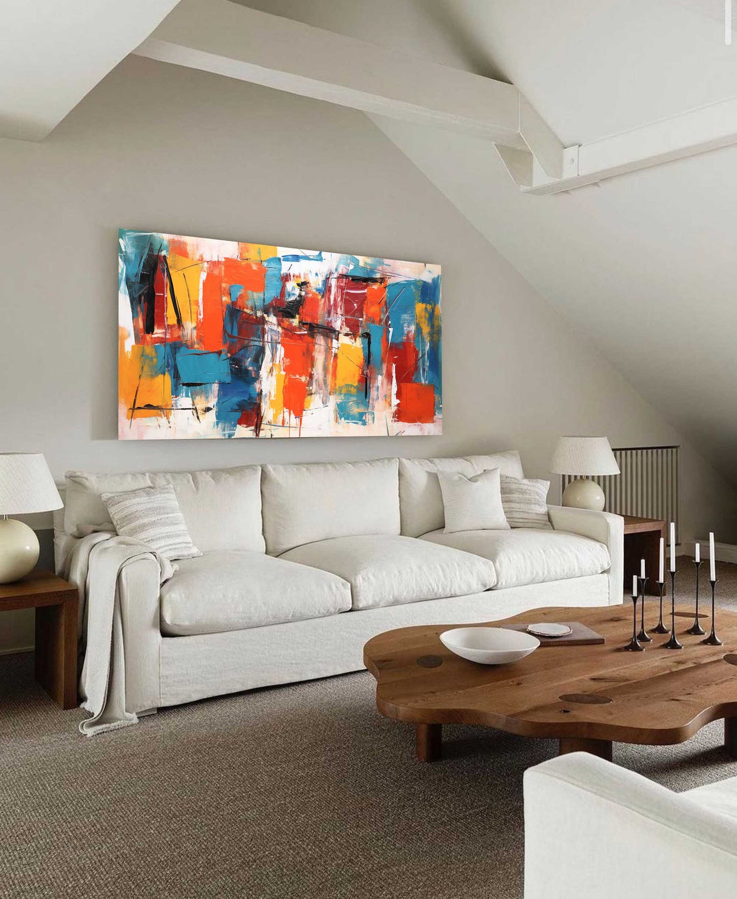 Vibrant Abstract Oil Painting for Modern Home Decor and Artistic Expression