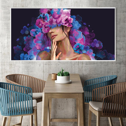 Vibrant Hydrangea Lady Oil Painting - Floral Wall Art for Modern Home Decor