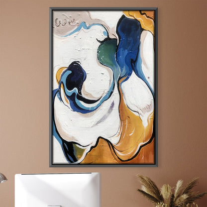 Vibrant Abstract Oil Painting with Hypnotic Swirls of Color