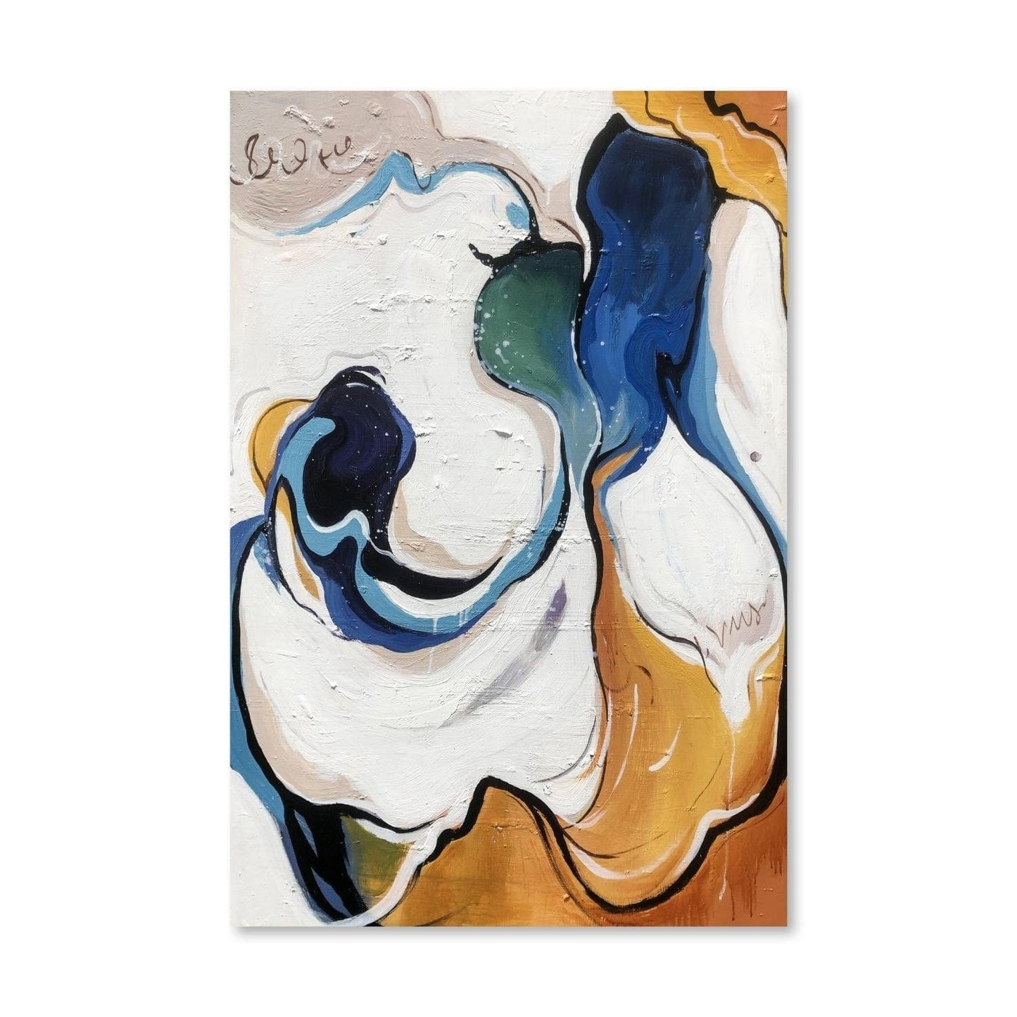 Vibrant Abstract Oil Painting with Hypnotic Swirls of Color