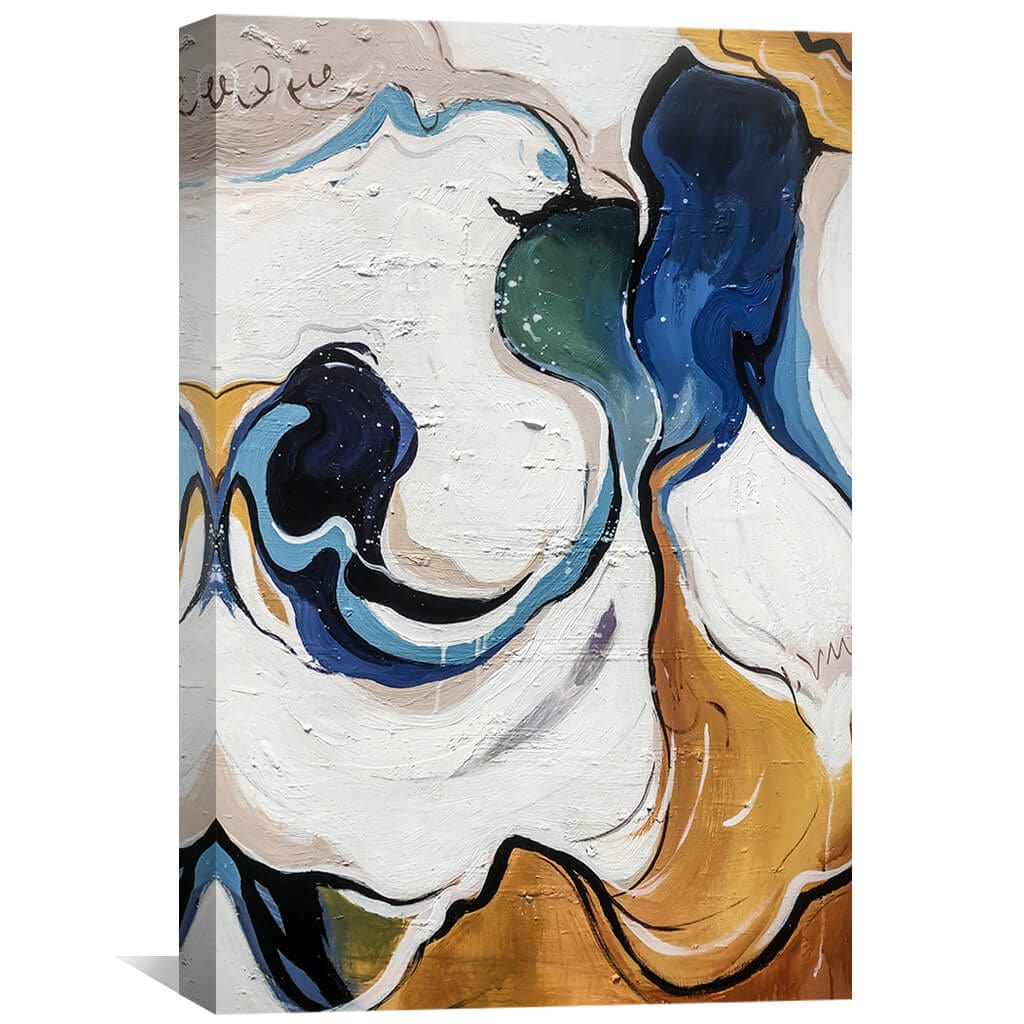 Vibrant Abstract Oil Painting with Hypnotic Swirls of Color