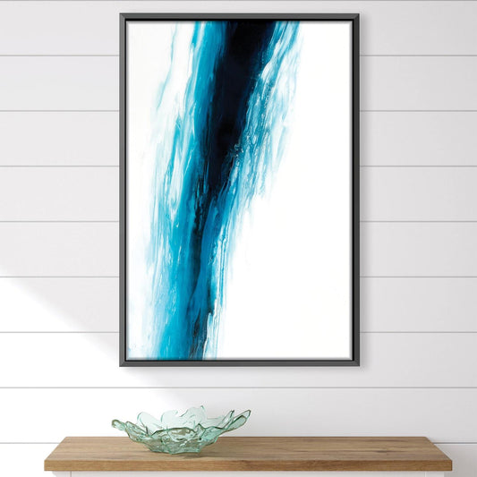 Charming Abstract Oil Painting in Cool Blue and White Tones for Modern Decor