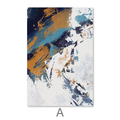 Abstract Icy Symphony Oil Painting for Modern Home Décor and Elegant Interior Design