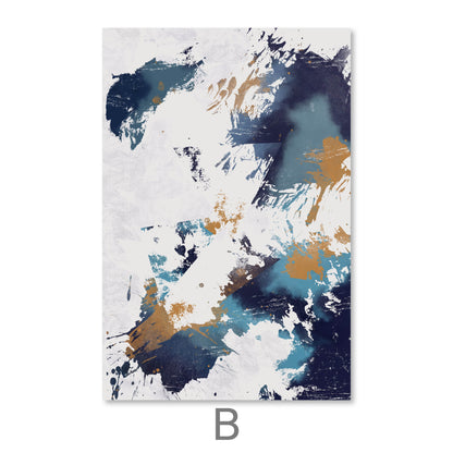 Abstract Icy Symphony Oil Painting for Modern Home Décor and Elegant Interior Design