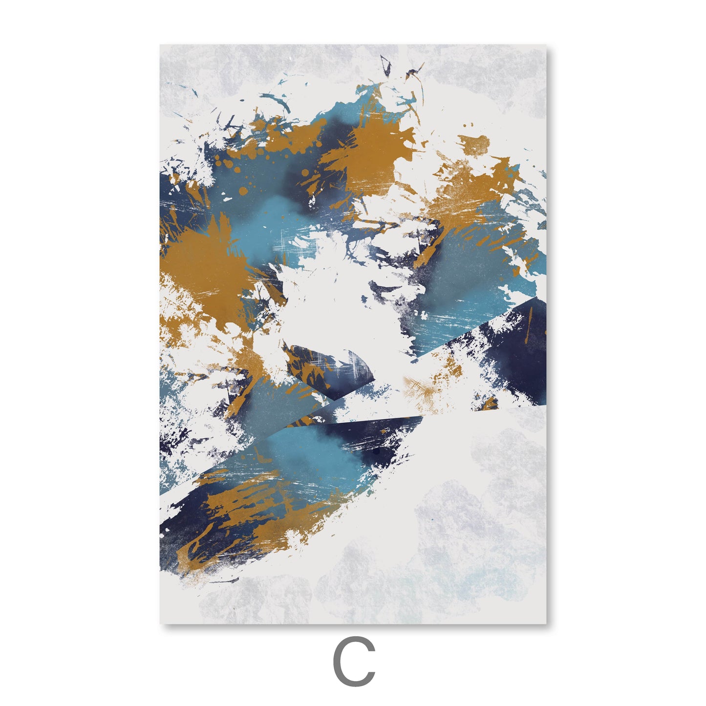 Abstract Icy Symphony Oil Painting for Modern Home Décor and Elegant Interior Design