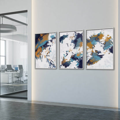 Abstract Icy Symphony Oil Painting for Modern Home Décor and Elegant Interior Design