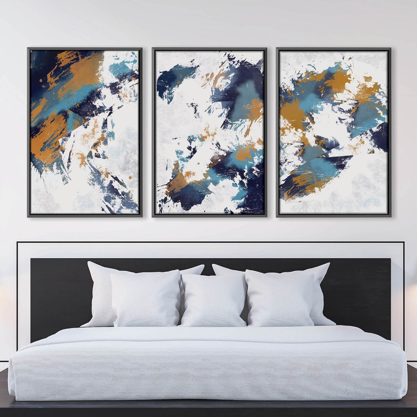 Abstract Icy Symphony Oil Painting for Modern Home Décor and Elegant Interior Design