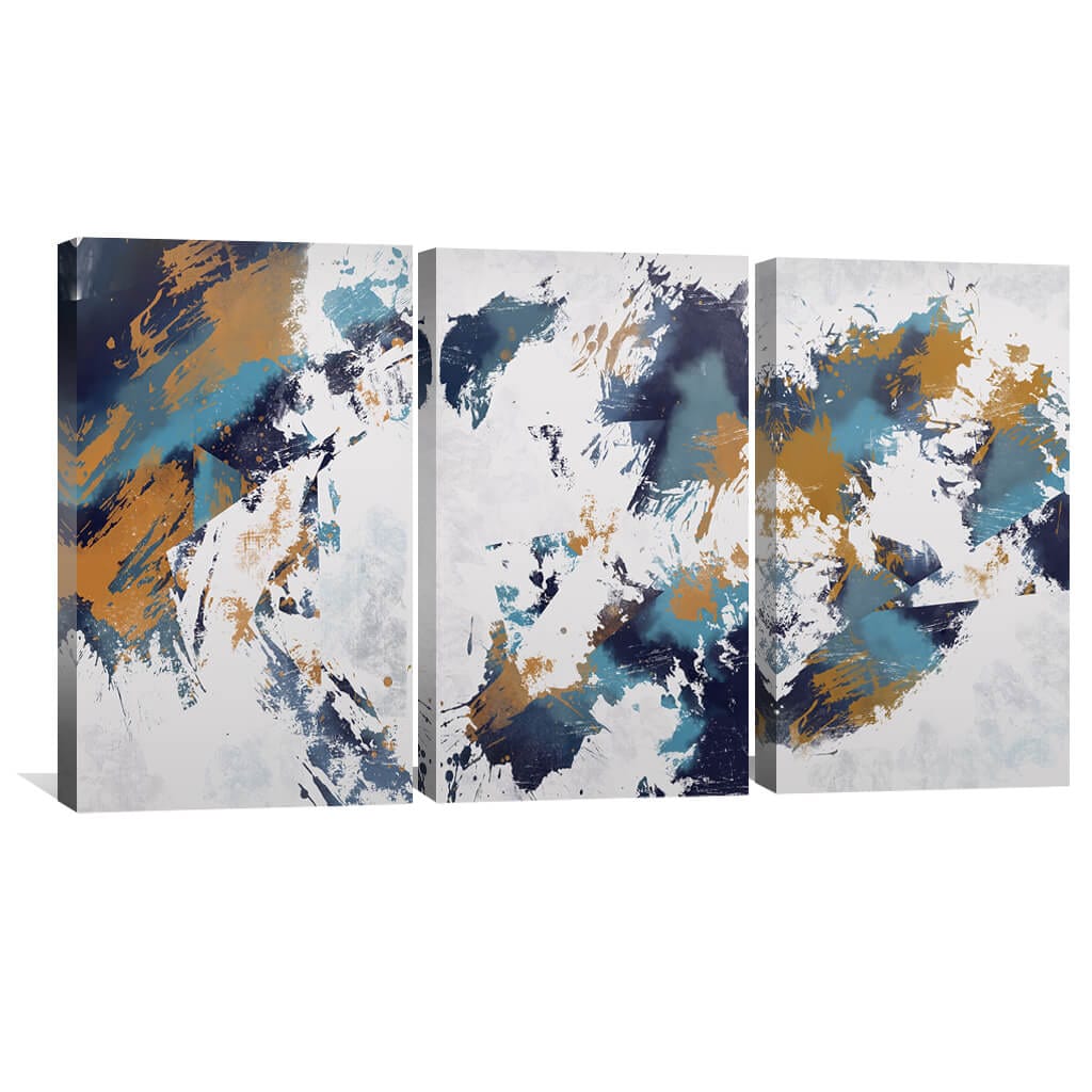 Abstract Icy Symphony Oil Painting for Modern Home Décor and Elegant Interior Design