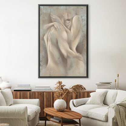 Serene Embrace: Abstract Oil Painting for Modern Living Spaces