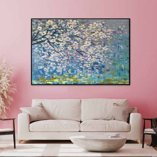 Serene Floral Abstract Oil Painting for Vibrant Home Decor