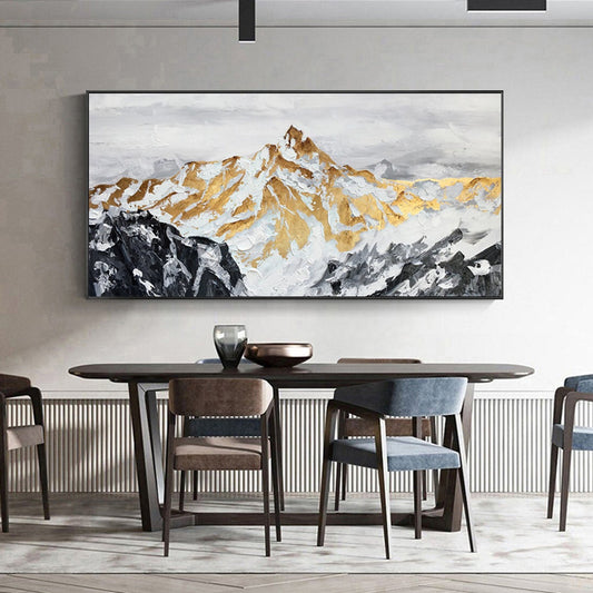 Majestic Mount Manaslu Oil Painting - Stunning Mountain Landscape Art for Home Decor