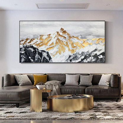 Majestic Mount Manaslu Oil Painting - Stunning Mountain Landscape Art for Home Decor