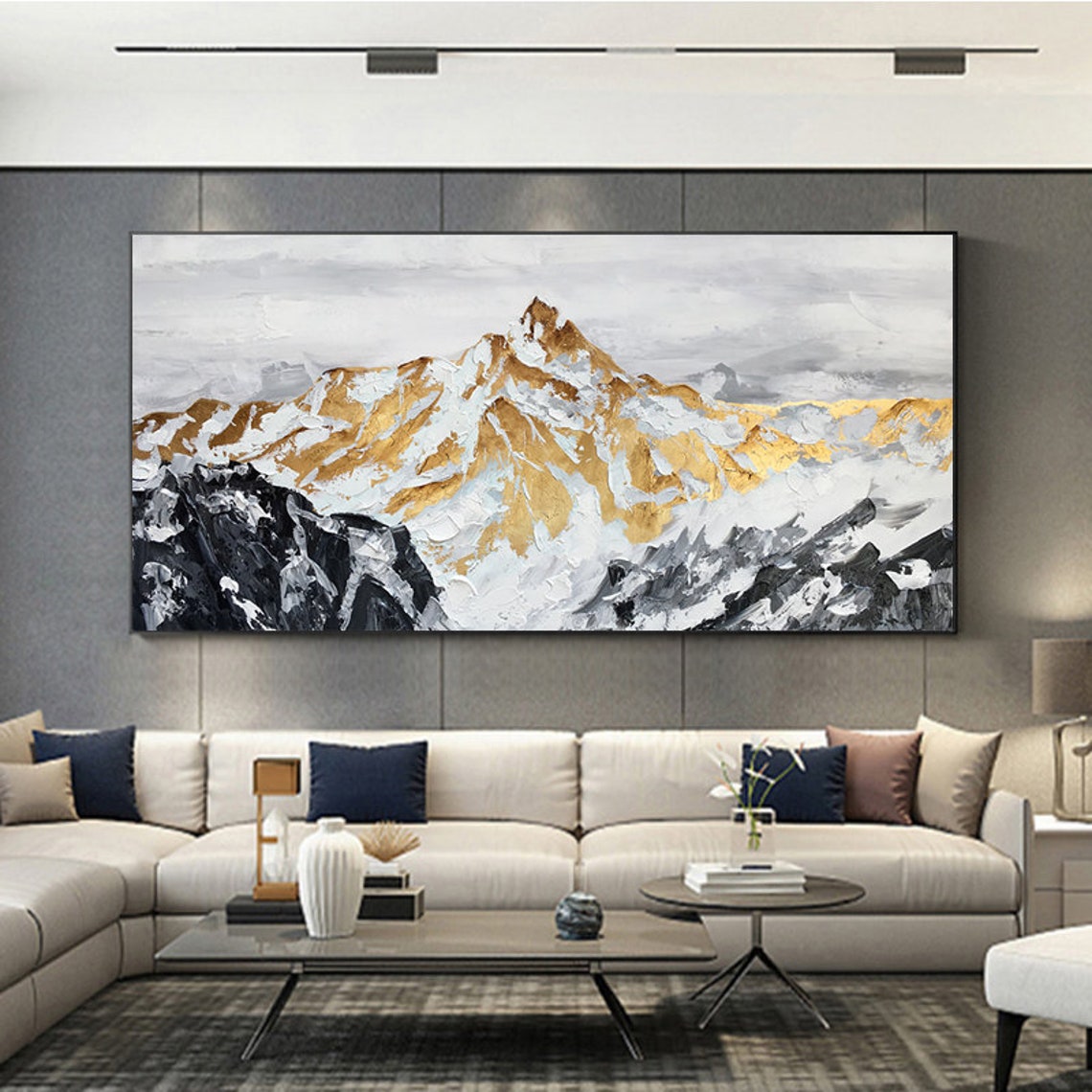 Majestic Mount Manaslu Oil Painting - Stunning Mountain Landscape Art for Home Decor