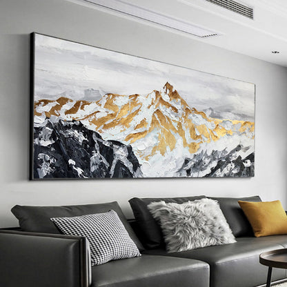 Majestic Mount Manaslu Oil Painting - Stunning Mountain Landscape Art for Home Decor