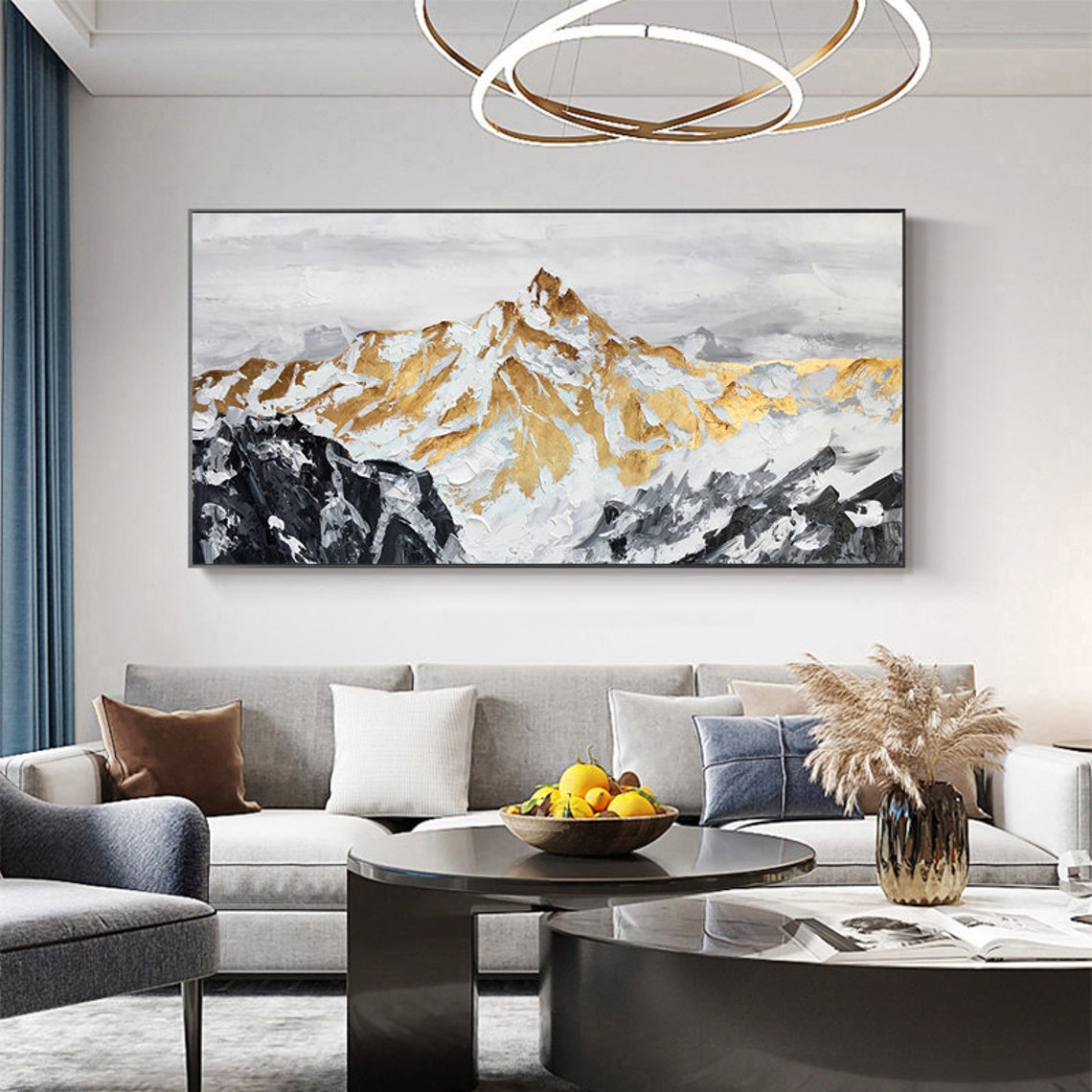 Majestic Mount Manaslu Oil Painting - Stunning Mountain Landscape Art for Home Decor