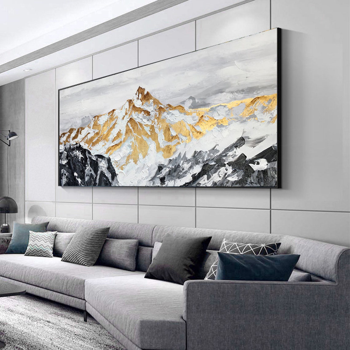 Majestic Mount Manaslu Oil Painting - Stunning Mountain Landscape Art for Home Decor