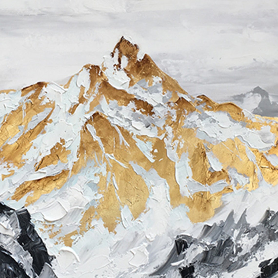 Majestic Mount Manaslu Oil Painting - Stunning Mountain Landscape Art for Home Decor