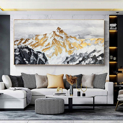 Majestic Mount Manaslu Oil Painting - Stunning Mountain Landscape Art for Home Decor