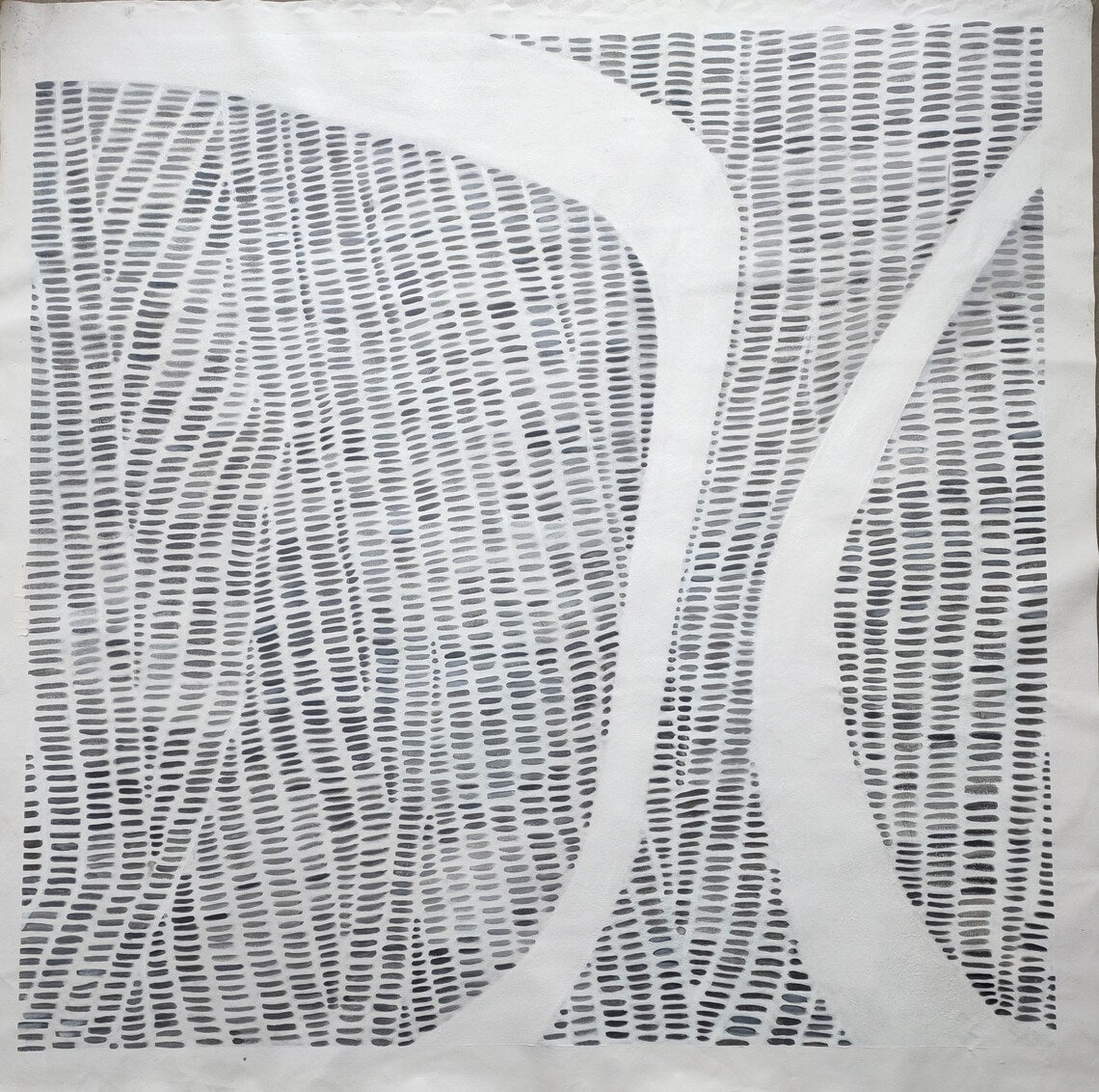 Modern Abstract Oil Painting with Curved Lines for Elegant Home Decor