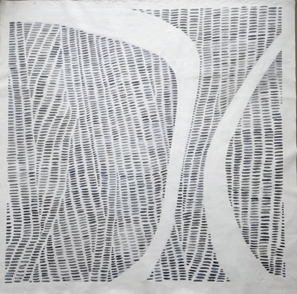 Modern Abstract Oil Painting with Curved Lines for Elegant Home Decor