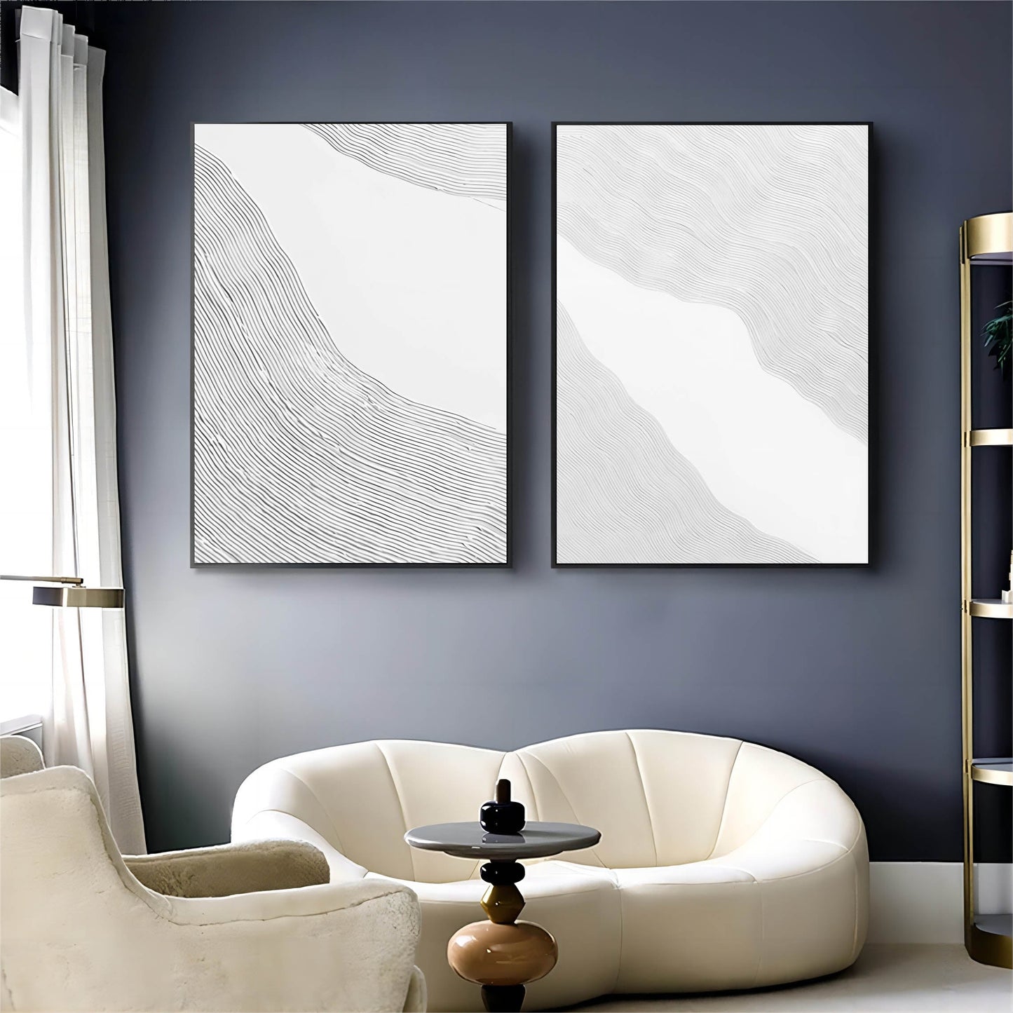 Contemporary Abstract Art Duo for Modern Home Decor